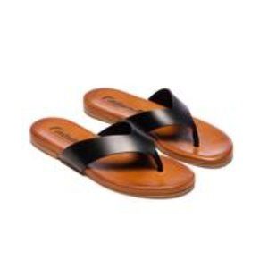 L'intervalle AMY Black Leather Sandal